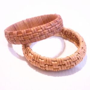 Pair of Woven Straw Bangle Bracelets